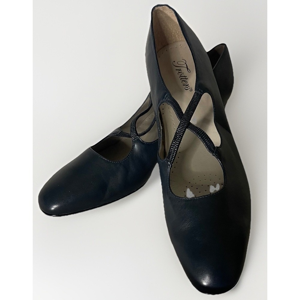 Trotters Jaimie Womens Navy Leather Pump Size 11 N Low Heel Comfort‎